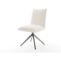 DELIFE Draaistoel Lelio-Flex bouclé zacht beige kruisframe breed grafiet 360° draaibaar rocker-functie pocketveer kern
