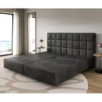 DELIFE Boxspringframe Dream-Fine microvezel antraciet vintage 200x200 cm