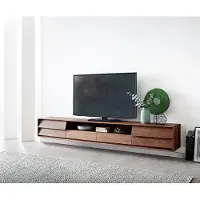 DELIFE Tv-meubel Eloi 240x35 cm acacia bruin 2 deuren 2 laden zwevend