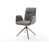 DELIFE Draaistoel Vinja-Flex bouclé zacht mud kruisframe breed grafiet 360° draaibaar rocker-functie