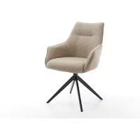 DELIFE Draaistoel Alja-Flex met armleuning microvelours mud vintage kruisframe breed zwart 360° draaibaar rocker-functie pocketveer kern