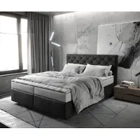 DELIFE Boxspringbed Dream-Great 160x200 microvezel antraciet Vintage