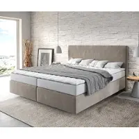 DELIFE Boxspring-bed Dream-Well 180x200 cm Beige Microvezel stof