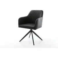 DELIFE Draaistoel Greg-Flex echt leer zwart kruisframe breed zwart 360° draaibaar rocker-functie pocketveer kern