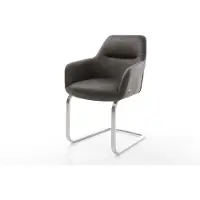 DELIFE Sledemodel Pejo-Flex microvelours antraciet vintage sledemodel vlak roestvrij staal pocketveer kern