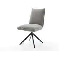 DELIFE Draaistoel Lelio-Flex zachte stof met structuur grijs kruisframe breed zwart 360° draaibaar rocker-functie pocketveer kern