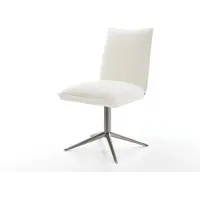 DELIFE Draaistoel Lelio-Flex bouclé zacht beige kruispoot grafiet 360° draaibaar rocker-functie pocketveer kern