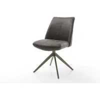 DELIFE Draaistoel Elso-Flex microvelours antraciet vintage kruisframe breed afwerking met titanium 360° draaibaar pocketveer kern