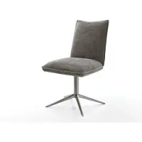DELIFE Draaistoel Lelio-Flex bouclé zacht mud kruispoot grafiet 360° draaibaar rocker-functie pocketveer kern