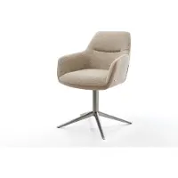 DELIFE Draaistoel Pejo-Flex materiaalmix mud kruispoot roestvrij staal 360° draaibaar rocker-functie pocketveer kern