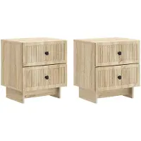 vidaXL Nachtkastje 2 st Sonoma Eiken 43 x 34,5 x 47,5 cm Bewerkt hout