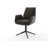 DELIFE Draaistoel Zoa-Flex materiaalmix zwart kruispoot zwart 360° draaibaar rocker-functie pocketveer kern