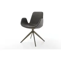 DELIFE Draaistoel Ilia-Flex met armleuning microvelours antraciet vintage kruisframe breed afwerking met titanium 360° draaibaar