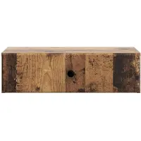 vidaXL - Wandgemonteerde - Zijtafel - Oud - hout - 59 - x - 34,5 - x - 17 - cm