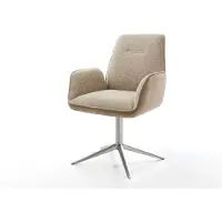 DELIFE Draaistoel Zoa-Flex materiaalmix mud kruispoot roestvrij staal 360° draaibaar rocker-functie pocketveer kern