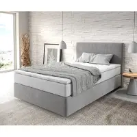 DELIFE Boxspringbed Dream-Well 120x200 cm Microvezel Grijs met TFK Matras en Visco Topper
