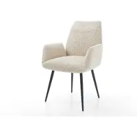 DELIFE Eetkamerstoel Zoa-Flex koord beige 4-poot conisch zwart pocketveer kern