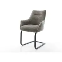DELIFE Sledemodel Alja-Flex met armleuning bouclé zacht mud sledemodel vlak zwart pocketveer kern