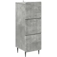 vidaXL Ladekast 33 x 34,5 x 92 cm Bewerkt hout Betongrijs
