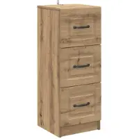 vidaXL Ladekast 33 x 34,5 x 87 cm Bewerkt hout Artisanaal eiken