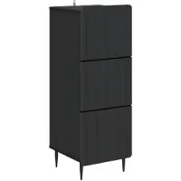 vidaXL Ladekast 33 x 34,5 x 92 cm Bewerkt hout Zwart