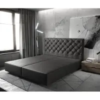 DELIFE Boxspring-frame Dream-Great 180x200 Lederimitat antraciet