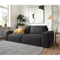 DELIFE Big-sofa Lanzo 230x95 cm microvezel zwart