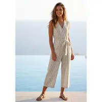 LASCANA Jumpsuit crème / grijs