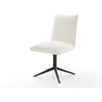 DELIFE Draaistoel Lelio-Flex bouclé zacht beige kruispoot zwart 360° draaibaar rocker-functie pocketveer kern