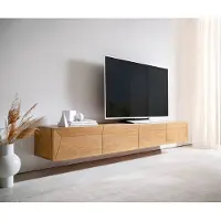 DELIFE Tv-meubel Kayu 220 cm acacia natuur 4 deuren zwevend