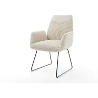 DELIFE Eetkamerstoel Zoa-Flex koord beige slipframe zwart pocketveer kern