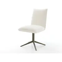 DELIFE Draaistoel Lelio-Flex bouclé zacht beige kruispoot afwerking met titanium 360° draaibaar rocker-functie pocketveer kern