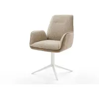 DELIFE Draaistoel Zoa-Flex materiaalmix mud kruispoot wit 360° draaibaar rocker-functie pocketveer kern