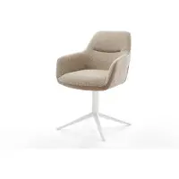 DELIFE Draaistoel Pejo-Flex materiaalmix mud kruispoot wit 360° draaibaar rocker-functie pocketveer kern