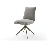 DELIFE Draaistoel Lelio-Flex zachte stof met structuur grijs kruisframe breed afwerking met titanium 360° draaibaar rocker-functie pocketveer kern