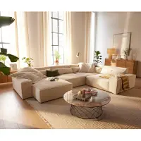 DELIFE Woonkamer landschap Sirpio XL 360x260 cm Snoer beige recamiere variabel
