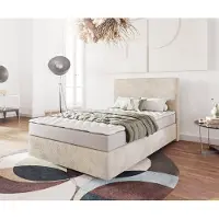 DELIFE Boxspringbed Dream-Well 120x200 cm Cord Beige met Matras en Topper