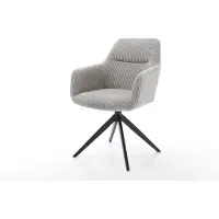 DELIFE Draaistoel Pejo-Flex koord zilver grijs kruisframe breed zwart 360° draaibaar rocker-functie pocketveer kern
