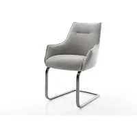 DELIFE Sledemodel Alja-Flex met armleuning zachte stof met structuur grijs sledemodel vlak grafiet pocketveer kern