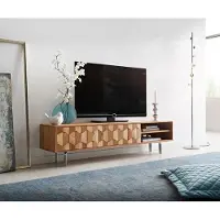 DELIFE Tv-meubel Fevo acacia natuur 160 cm 2 deuren L-pootjes lowboard