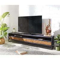 DELIFE Tv-meubel Famke 200 cm mango teak 2 vakken 3 schuifladen