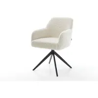 DELIFE Draaistoel Greg-Flex teddy beige kruisframe breed zwart 360° draaibaar rocker-functie pocketveer kern