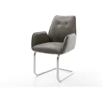 DELIFE Sledemodel Zoa-Flex microvelours grijs antiek sledemodel vlak roestvrij staal pocketveer kern