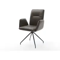 DELIFE Eetkamerstoel Vinja-Flex microvelours antraciet vintage kruisframe conisch zwart