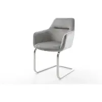 DELIFE Sledemodel Pejo-Flex fluweel grijs sledemodel vlak roestvrij staal pocketveer kern