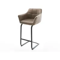 DELIFE Barstoel Yulo-Flex vintage taupe sledestoel vlak metaal