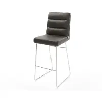 DELIFE Barstoel Pela-Flex vintage antraciet slipframe roestvrijstaal