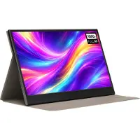 Denver Portable Monitor - Full HD - 15.6" - Draagbare Monitor - Lederen Hoes - HDMI - USB-C - PMO15604
