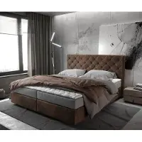 DELIFE Boxspring-bed Dream-Great 180x200 cm bruin vintage met matras en topper