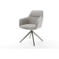 DELIFE Draaistoel Pejo-Flex koord zilver grijs kruisframe breed grafiet 360° draaibaar rocker-functie pocketveer kern
